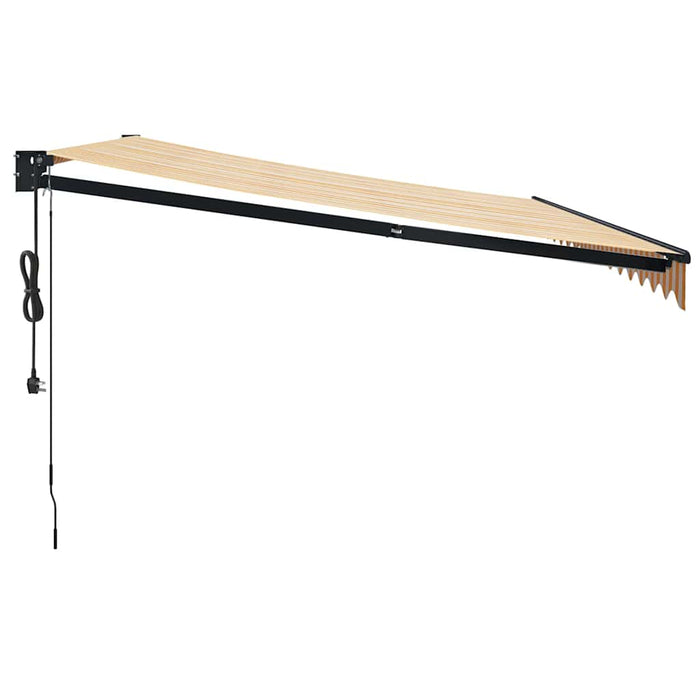 Copertină retractabilă automată, galben și alb, 4x3 m - WALTI WALTI