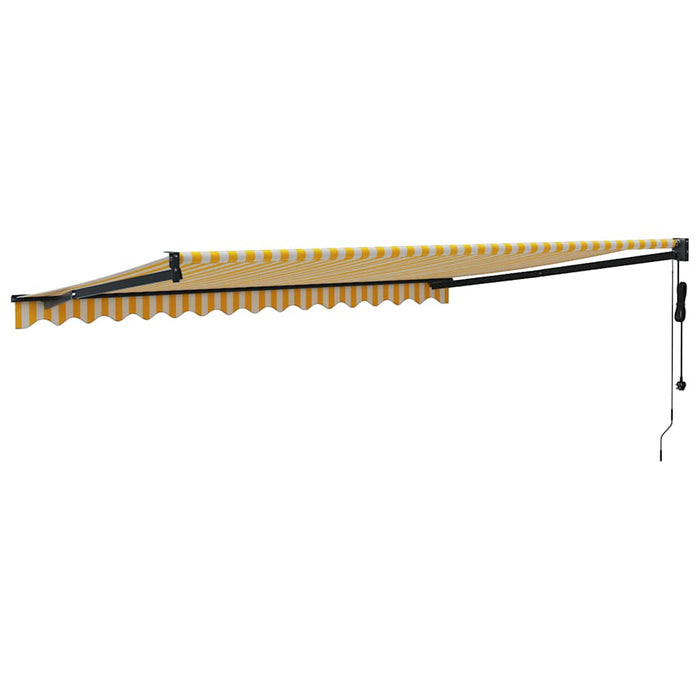 Copertină retractabilă automată, galben și alb, 4x3 m - WALTI WALTI