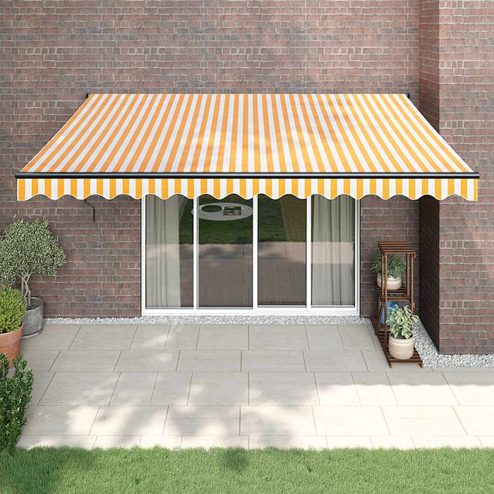 Copertină retractabilă automată, galben și alb, 4x3 m - WALTI WALTI