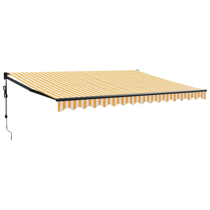 Copertină retractabilă automată, galben și alb, 4,5x3 m - WALTI WALTI