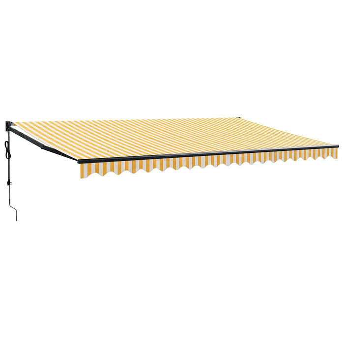 Copertină retractabilă automată, galben și alb, 5x3 m - WALTI WALTI