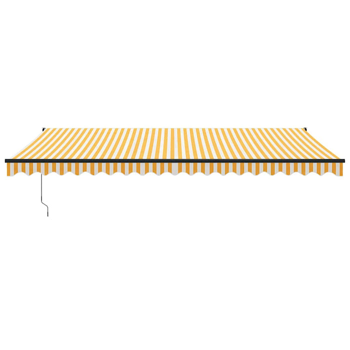 Copertină retractabilă automată, galben și alb, 5x3 m - WALTI WALTI