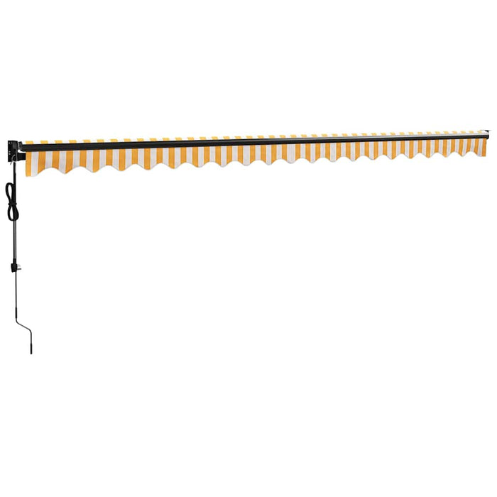 Copertină retractabilă automată, galben și alb, 5x3 m - WALTI WALTI