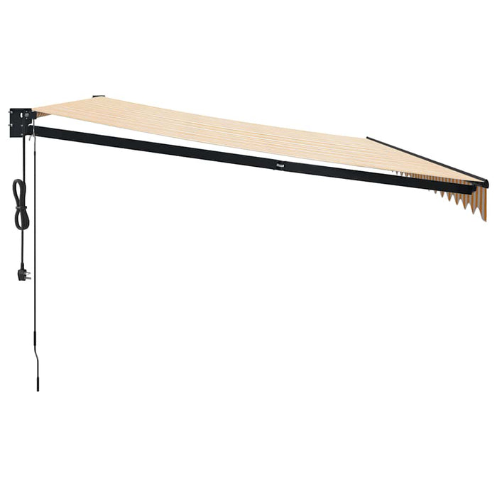 Copertină retractabilă automată, galben și alb, 5x3 m - WALTI WALTI