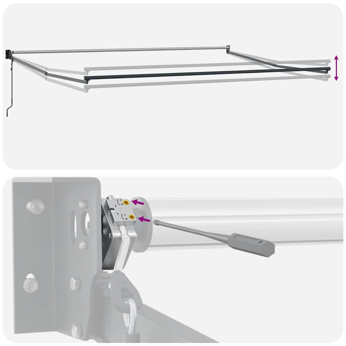 Copertină retractabilă automată, portocaliu și maro, 4,5x3 m WALTI