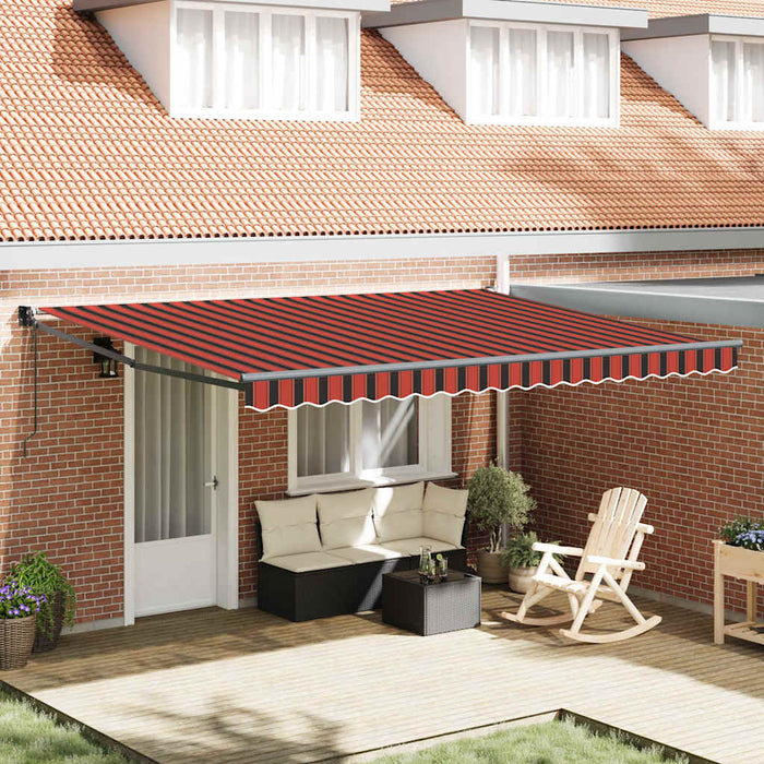 Copertină retractabilă automată, portocaliu și maro, 4,5x3 m - WALTI WALTI