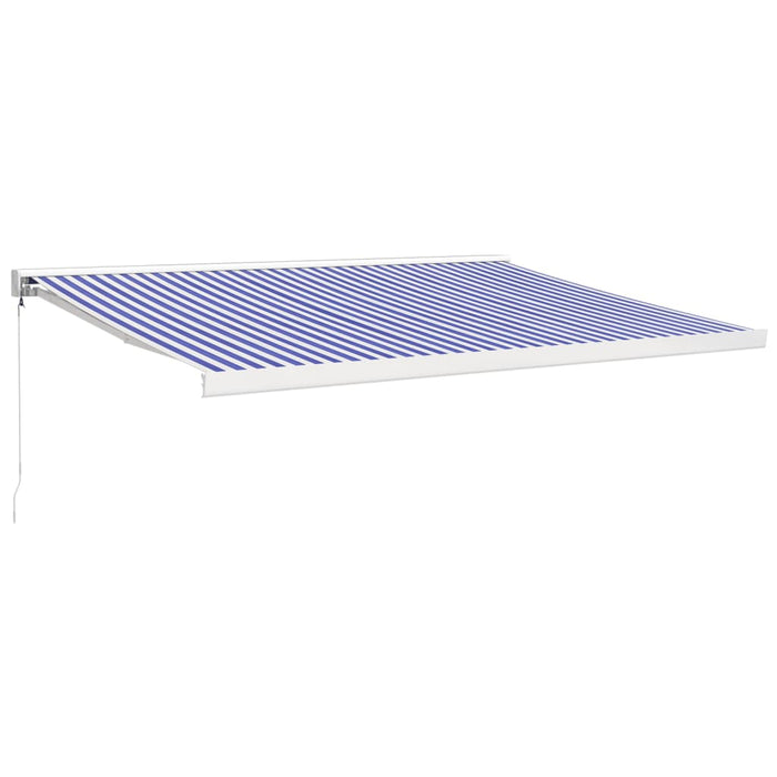 Copertină retractabilă albastru/alb, 4x3 m, textil/aluminiu - WALTI WALTI