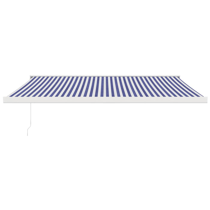 Copertină retractabilă albastru/alb, 4x3 m, textil/aluminiu - WALTI WALTI
