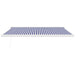 Copertină retractabilă albastru/alb, 4x3 m, textil/aluminiu - WALTI WALTI