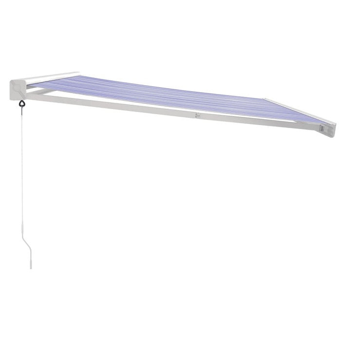 Copertină retractabilă albastru/alb, 4x3 m, textil/aluminiu - WALTI WALTI