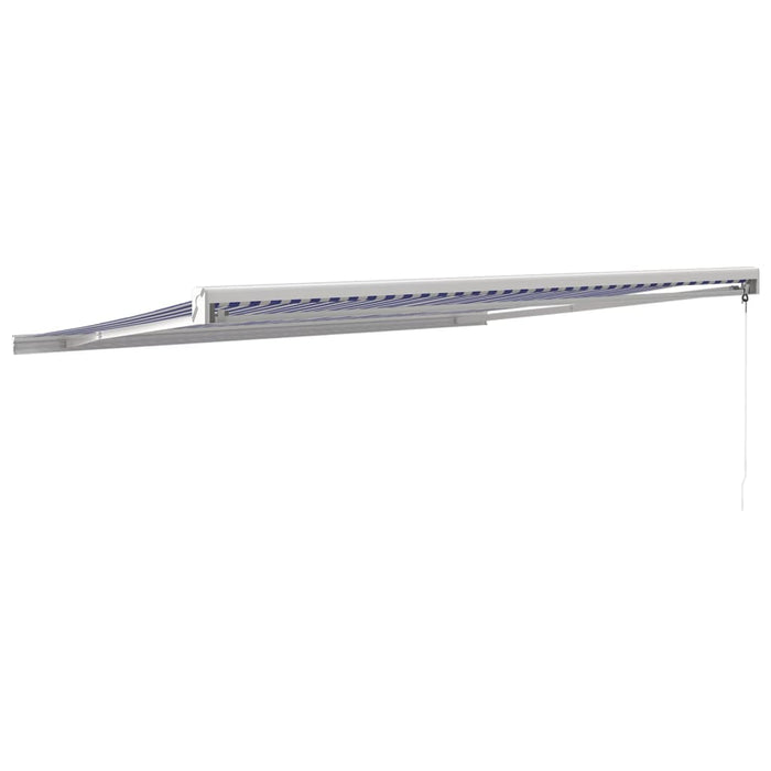 Copertină retractabilă albastru/alb, 4x3 m, textil/aluminiu - WALTI WALTI