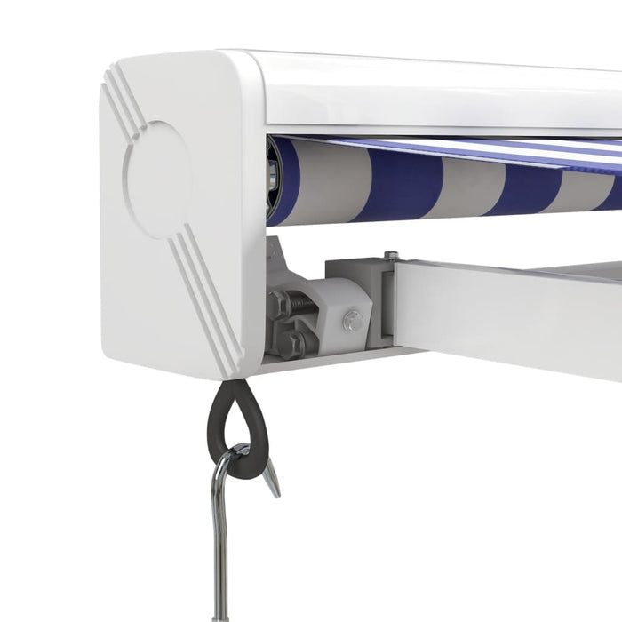 Copertină retractabilă albastru/alb, 4x3 m, textil/aluminiu - WALTI WALTI