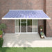 Copertină retractabilă albastru/alb, 4x3 m, textil/aluminiu - WALTI WALTI