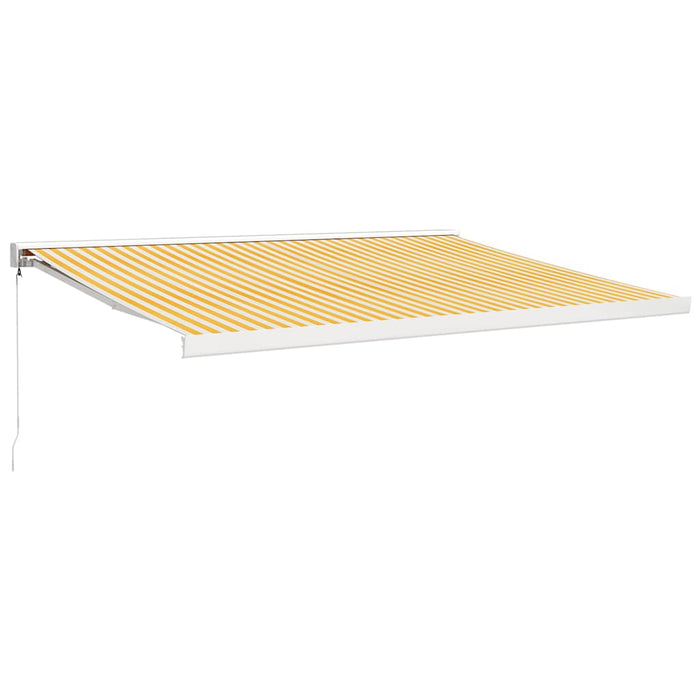 Copertină retractabilă galben și alb, 4x3 m, textil și aluminiu - WALTI WALTI