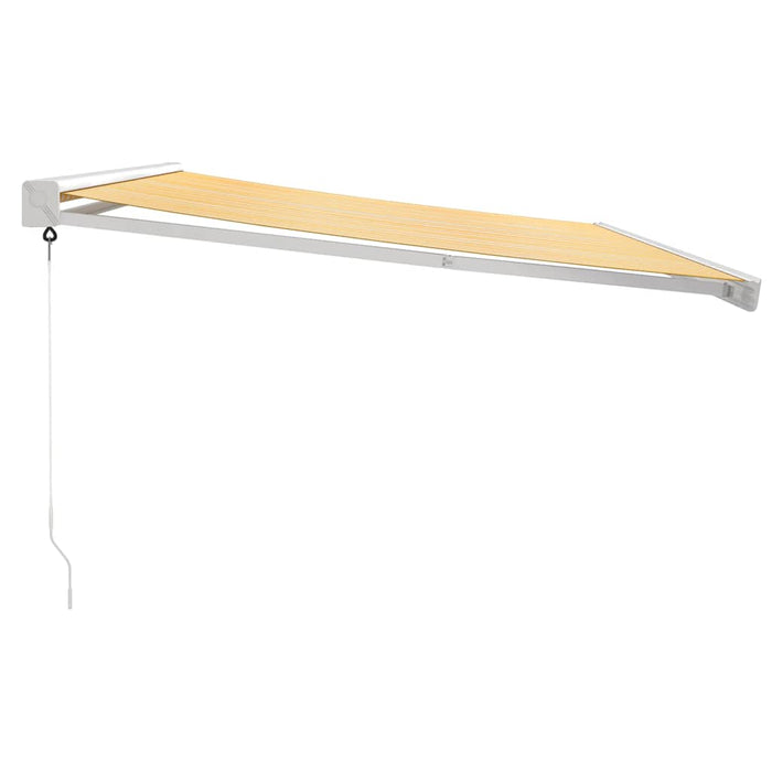 Copertină retractabilă galben și alb, 4x3 m, textil și aluminiu - WALTI WALTI
