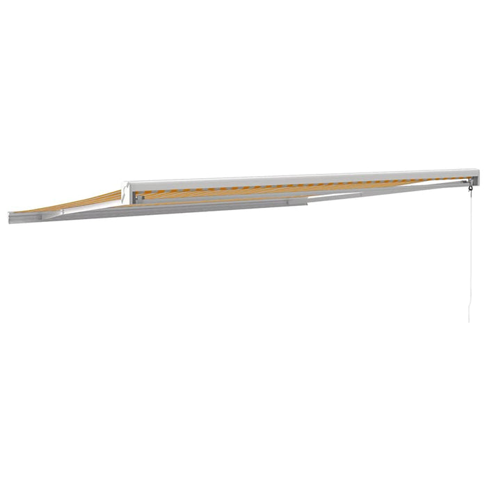 Copertină retractabilă galben și alb, 4x3 m, textil și aluminiu - WALTI WALTI