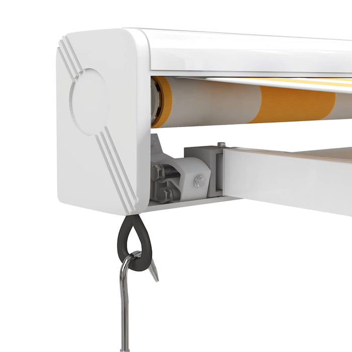 Copertină retractabilă galben și alb, 4x3 m, textil și aluminiu - WALTI WALTI