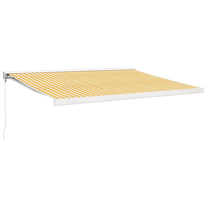 Copertină retractabilă, galben/alb, 4,5x3 m, textil/aluminiu WALTI