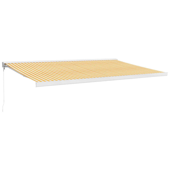 Copertină retractabilă, galben/alb, 5x3 m, textil/aluminiu WALTI