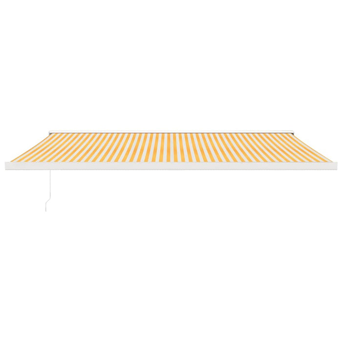 Copertină retractabilă, galben/alb, 5x3 m, textil/aluminiu WALTI