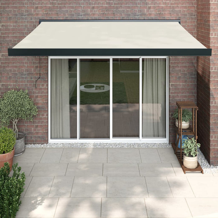 Copertină retractabilă Crem cu Cadru Antracit 3,5 x 2,5 m WALTI