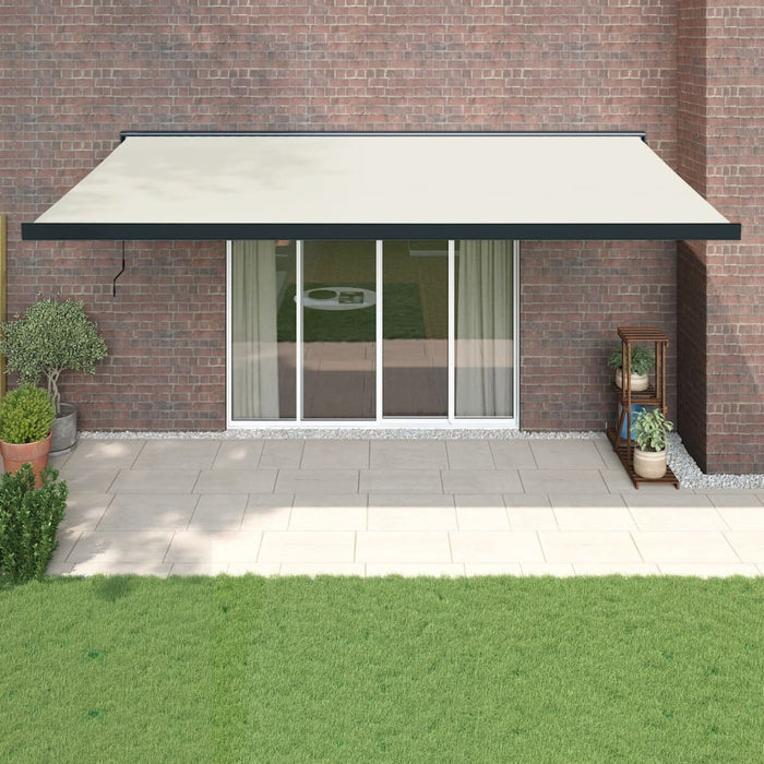 Copertină retractabilă Crem cu Cadru Antracit 5 x 3 m WALTI