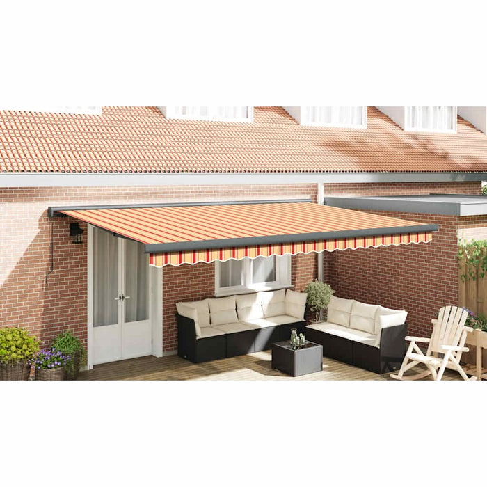 Copertină retractabilă, galben/alb, 4,5x3 m, textil/aluminiu - WALTI WALTI