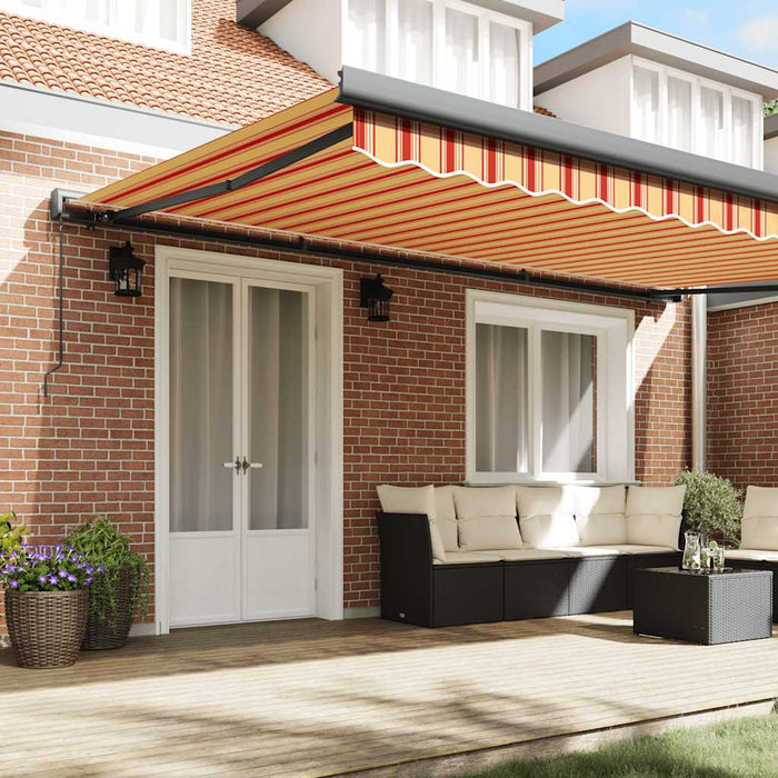 Copertină retractabilă, galben/alb, 5x3 m, textil/aluminiu - WALTI WALTI