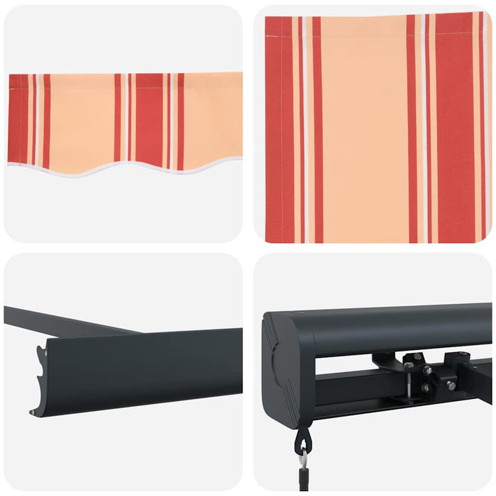 Copertină retractabilă, galben/alb, 5x3 m, textil/aluminiu - WALTI WALTI