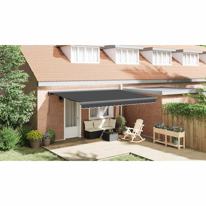 Copertină retractabilă, antracit, 4x3 m, textil și aluminiu WALTI