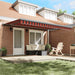 Copertină retractabilă portocaliu/maro 4x3 m, textil/aluminiu - WALTI WALTI