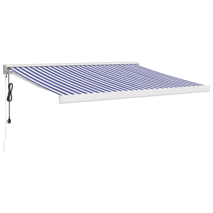 Copertină retractabilă albastru/alb, 3x2,5 m, textil/aluminiu WALTI