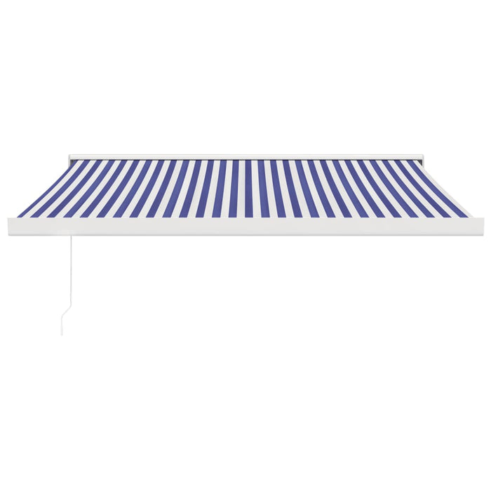 Copertină retractabilă albastru/alb, 3x2,5 m, textil/aluminiu WALTI