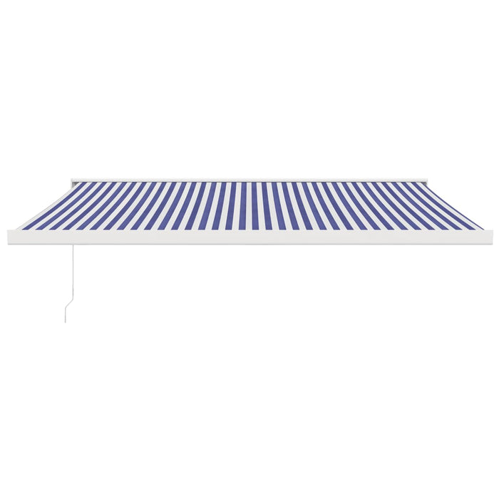 Copertină retractabilă albastru/alb, 4x3 m, textil/aluminiu WALTI