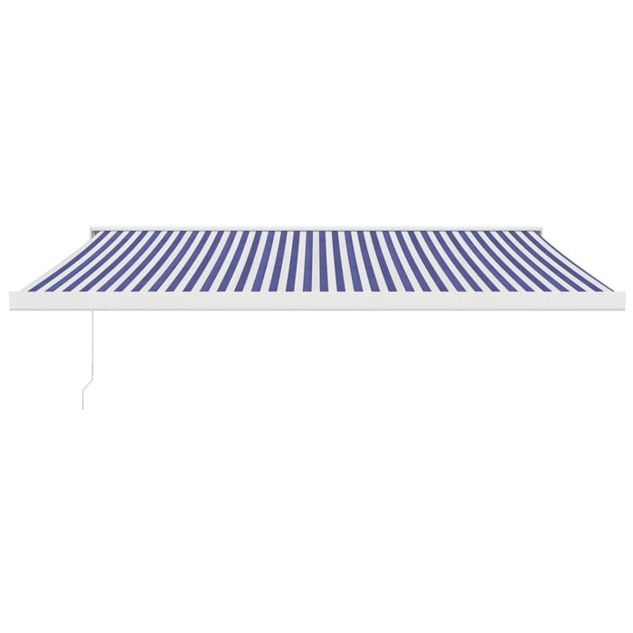 Copertină retractabilă albastru/alb, 4,5x3 m, textil/aluminiu WALTI