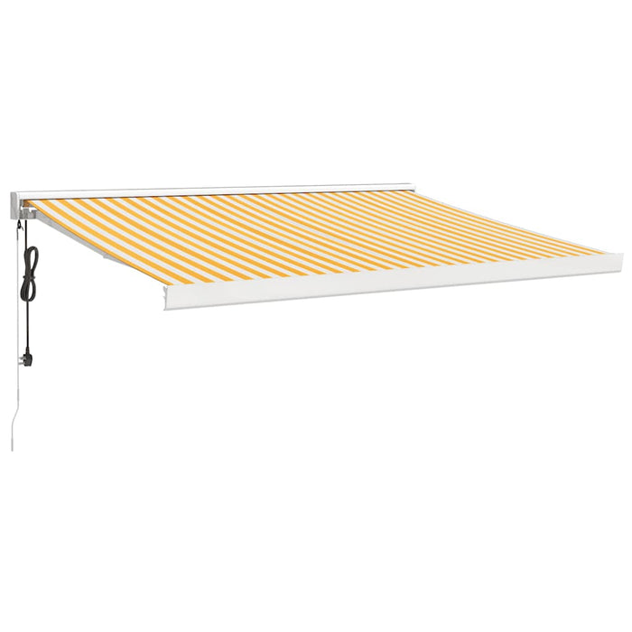 Copertină retractabilă, galben/alb, 3x2,5 m, textil/aluminiu WALTI