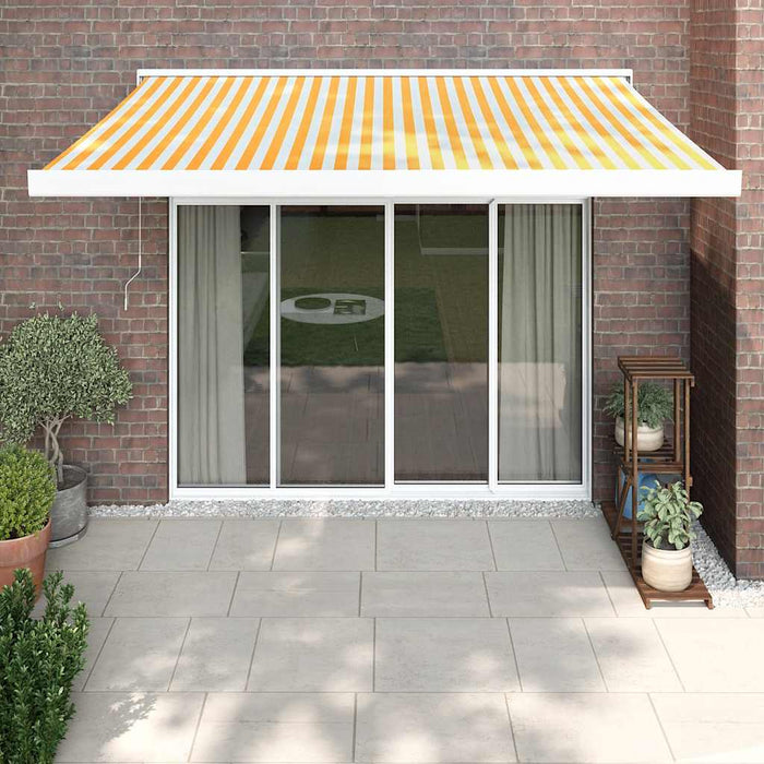 Copertină retractabilă, galben/alb, 3,5x2,5 m, textil/aluminiu WALTI