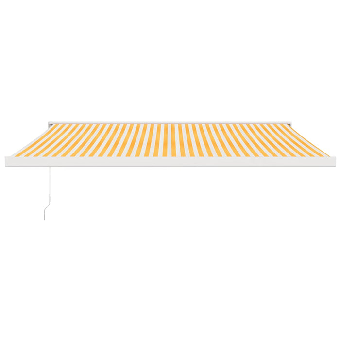 Copertină retractabilă, galben/alb, 4x3 m, textil/aluminiu WALTI