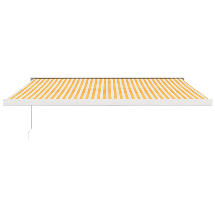 Copertină retractabilă, galben/alb, 4,5x3 m, textil/aluminiu WALTI