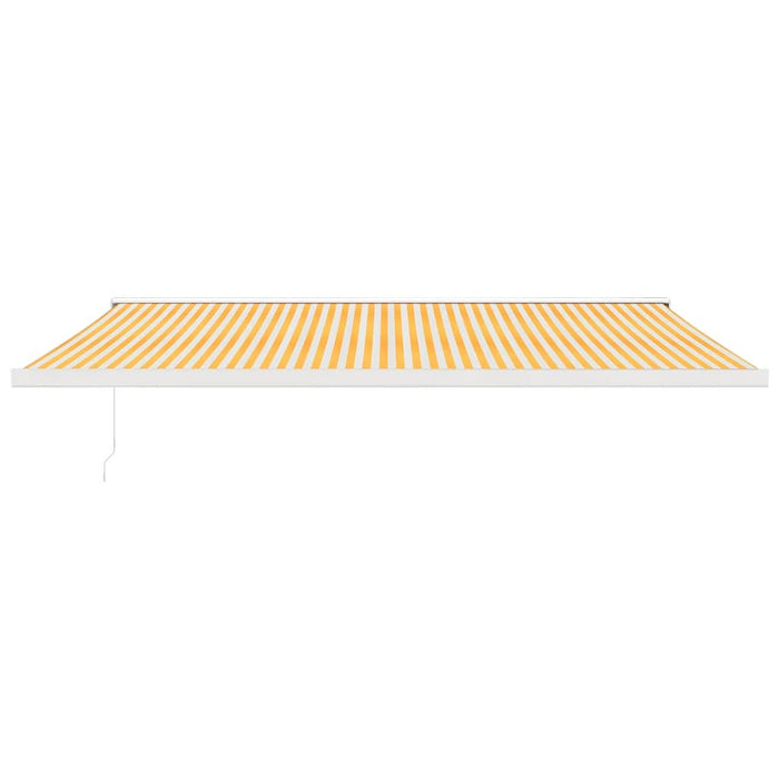 Copertină retractabilă, galben/alb, 5x3 m, textil/aluminiu WALTI