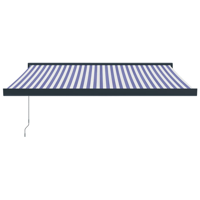 Copertină retractabilă albastru/alb, 3x2,5 m, textil/aluminiu WALTI