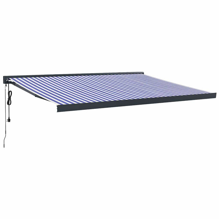 Copertină retractabilă albastru/alb, 4,5x3 m, textil/aluminiu WALTI