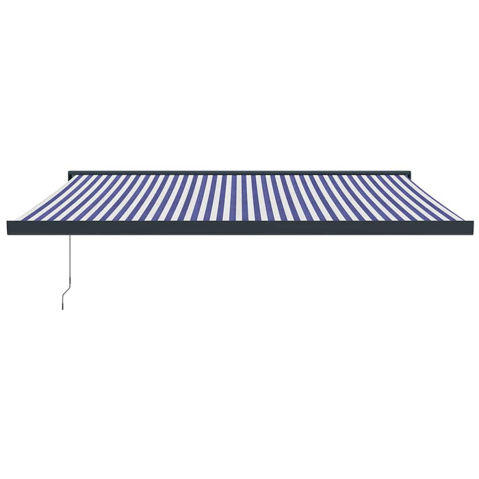 Copertină retractabilă albastru/alb, 4,5x3 m, textil/aluminiu WALTI