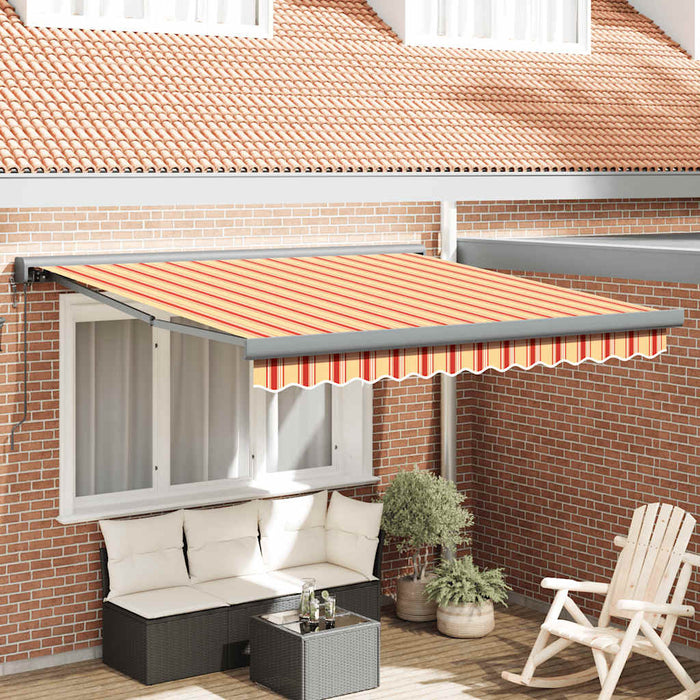 Copertină retractabilă, galben/alb, 3x2,5 m, textil/aluminiu - WALTI WALTI