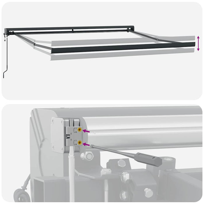 Copertină retractabilă, galben/alb, 3,5x2,5 m, textil/aluminiu - WALTI WALTI