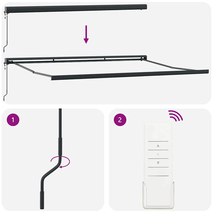 Copertină retractabilă Antracit cu Cadru Antracit 500 × 300 cm WALTI