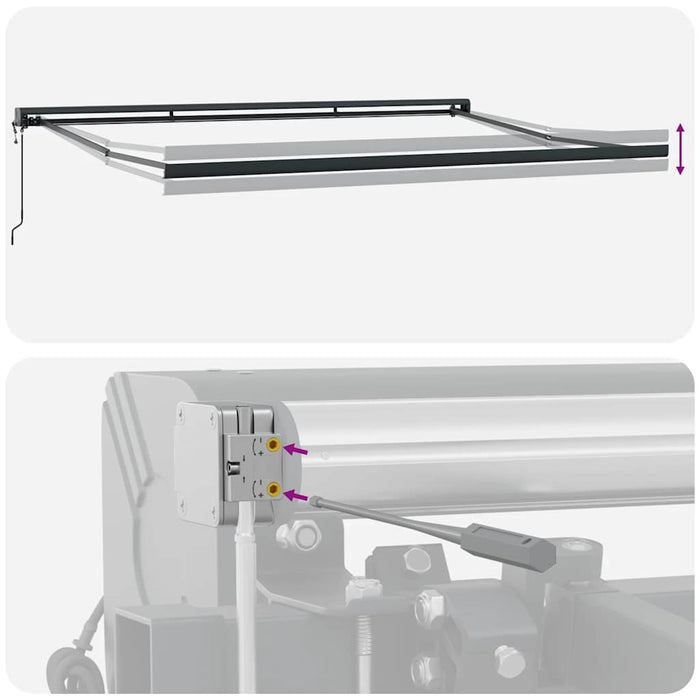 Copertină retractabilă Antracit cu Cadru Antracit 500 × 300 cm WALTI