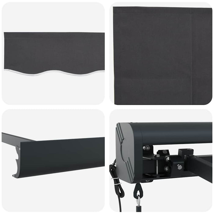 Copertină retractabilă Antracit cu Cadru Antracit 500 × 300 cm WALTI