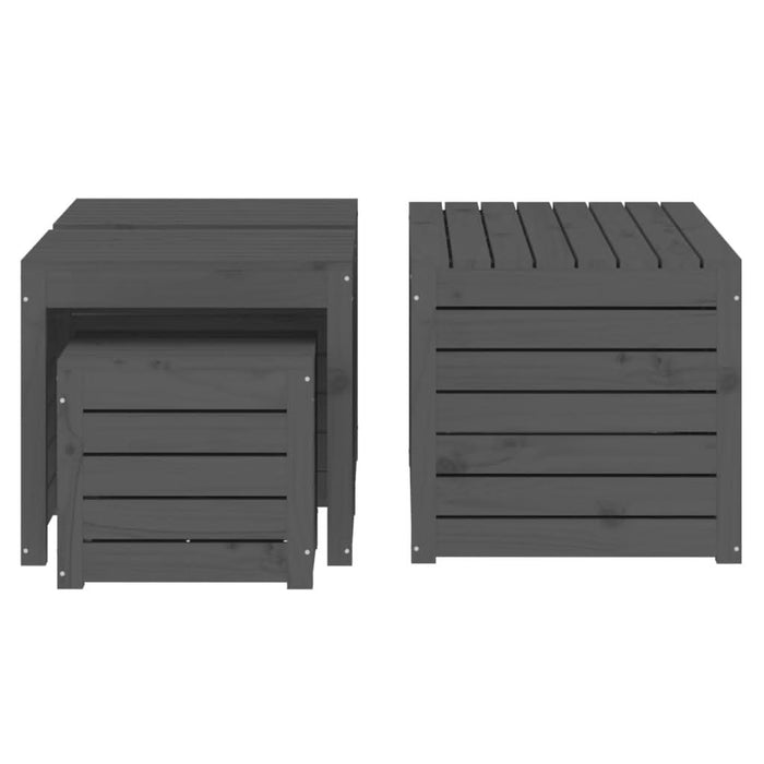 Set cutii de grădină, 4 piese, gri, lemn masiv de pin - WALTI WALTI