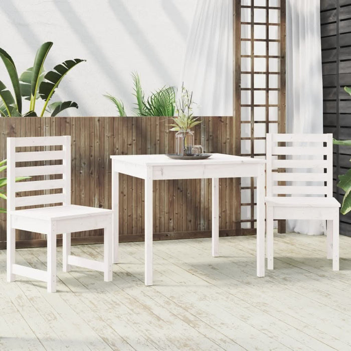 Set bistro de grădină, 3 piese, alb, lemn masiv de pin - WALTI WALTI